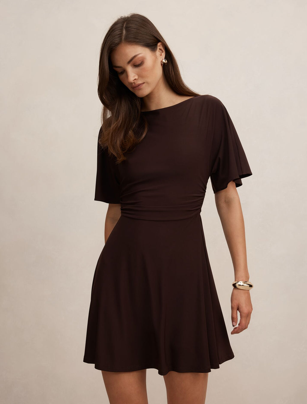 Cora Flutter Sleeve Tie Mini Dress