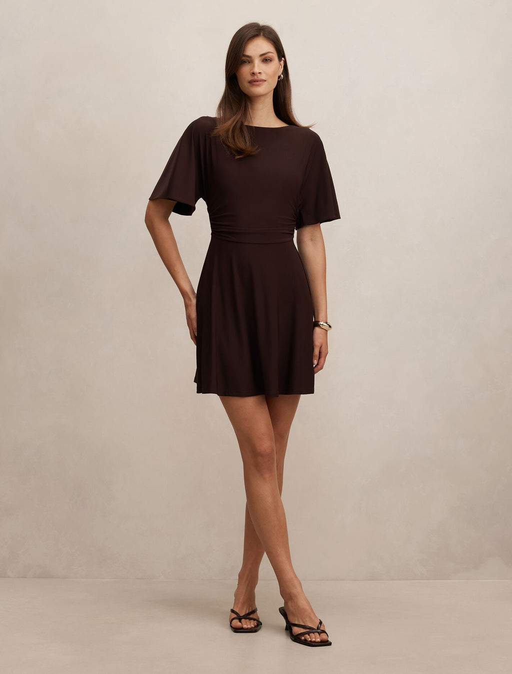 Cora Flutter Sleeve Tie Mini Dress