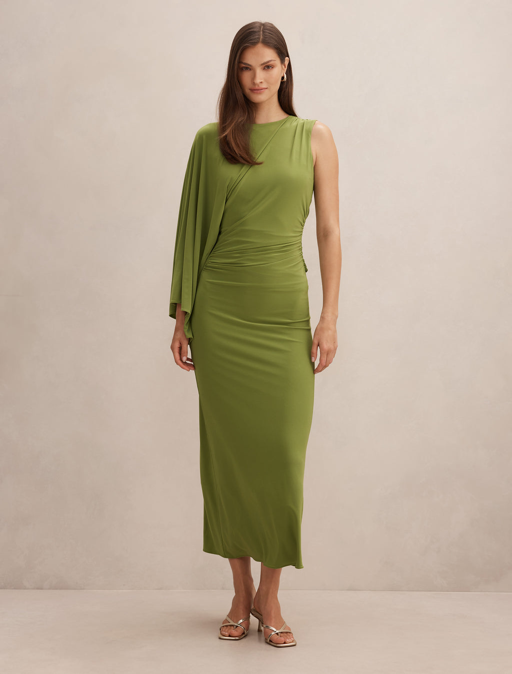 Fleur Cape Shoulder Maxi Dress