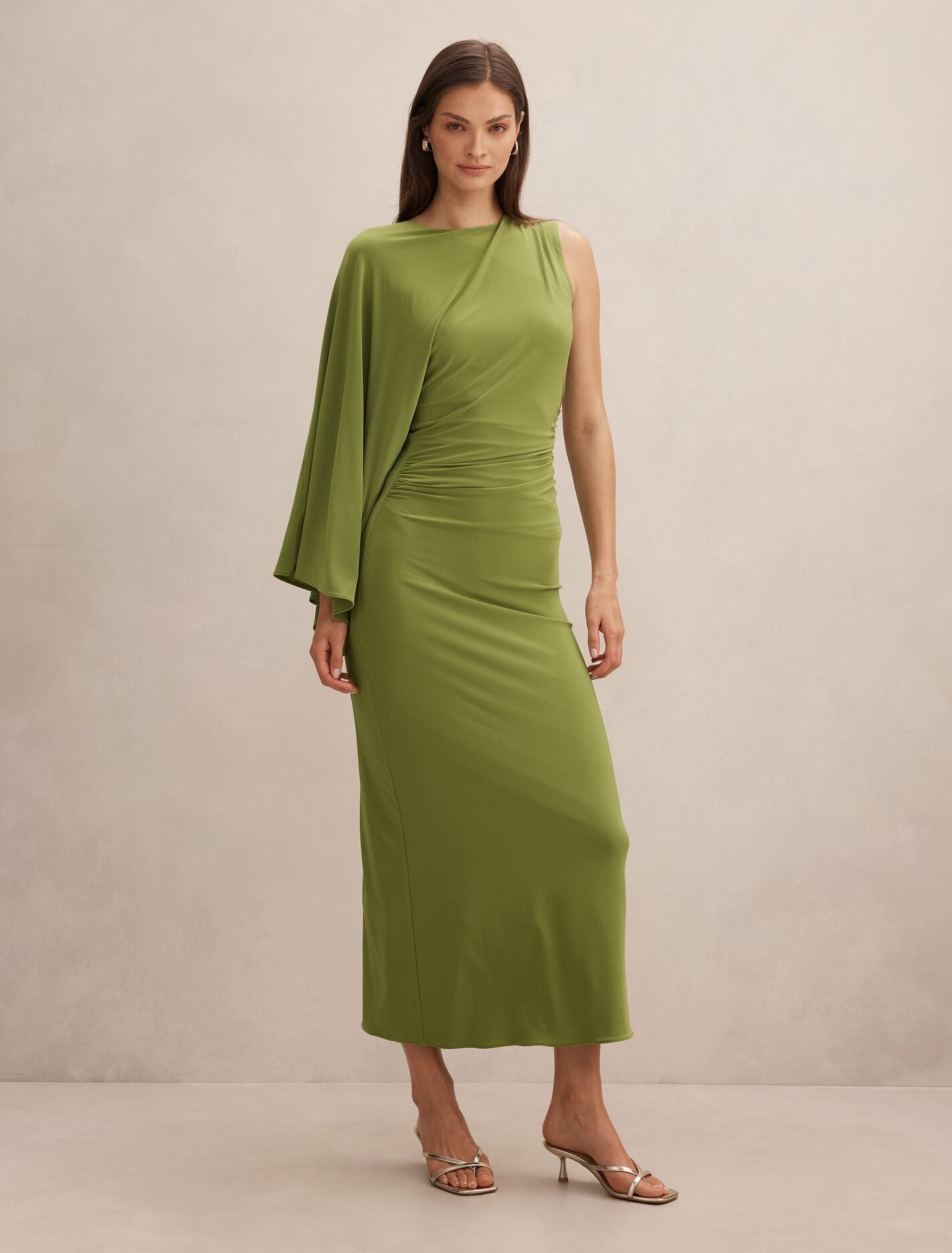 Fleur Cape Shoulder Maxi Dress