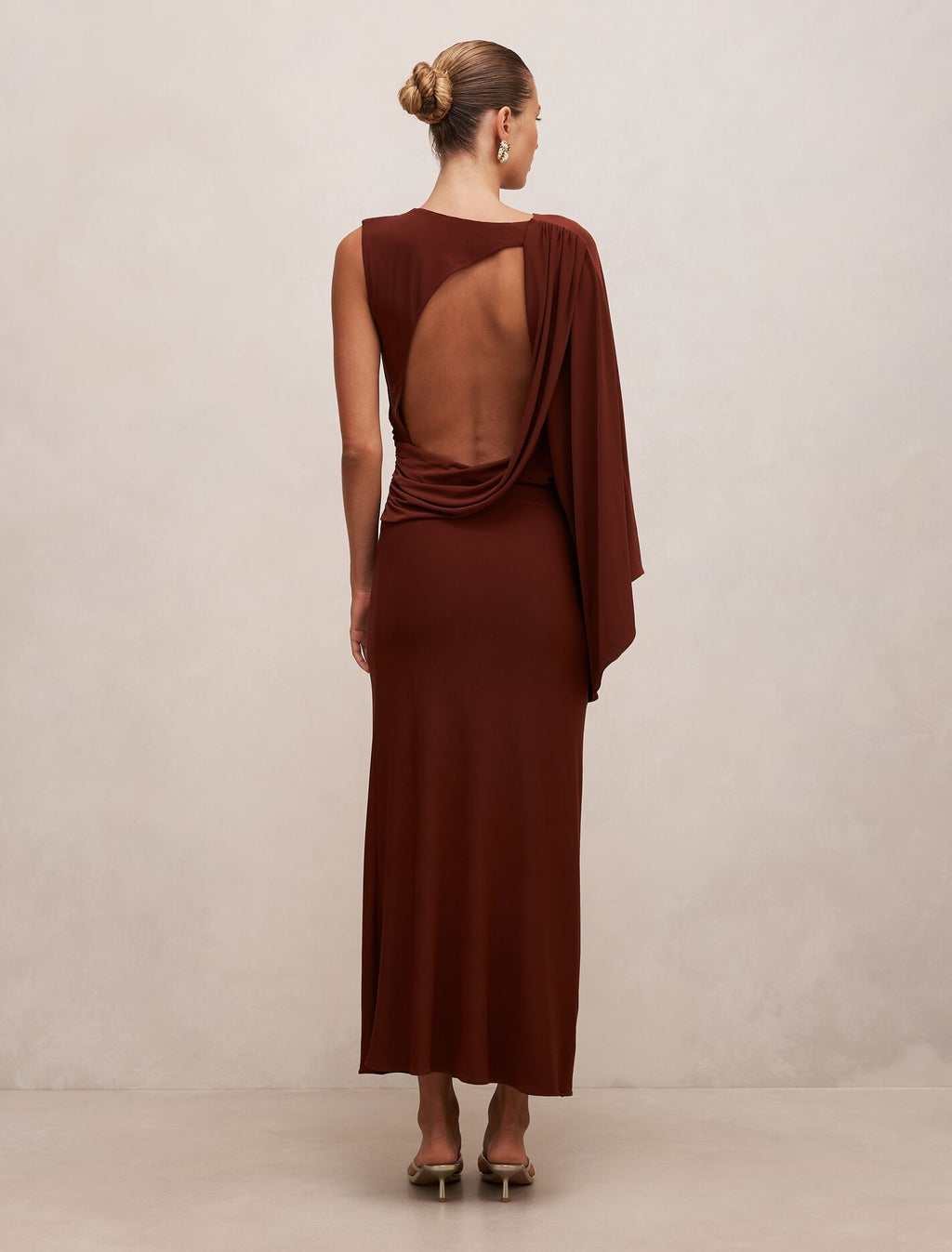 Fleur Cape Shoulder Maxi Dress