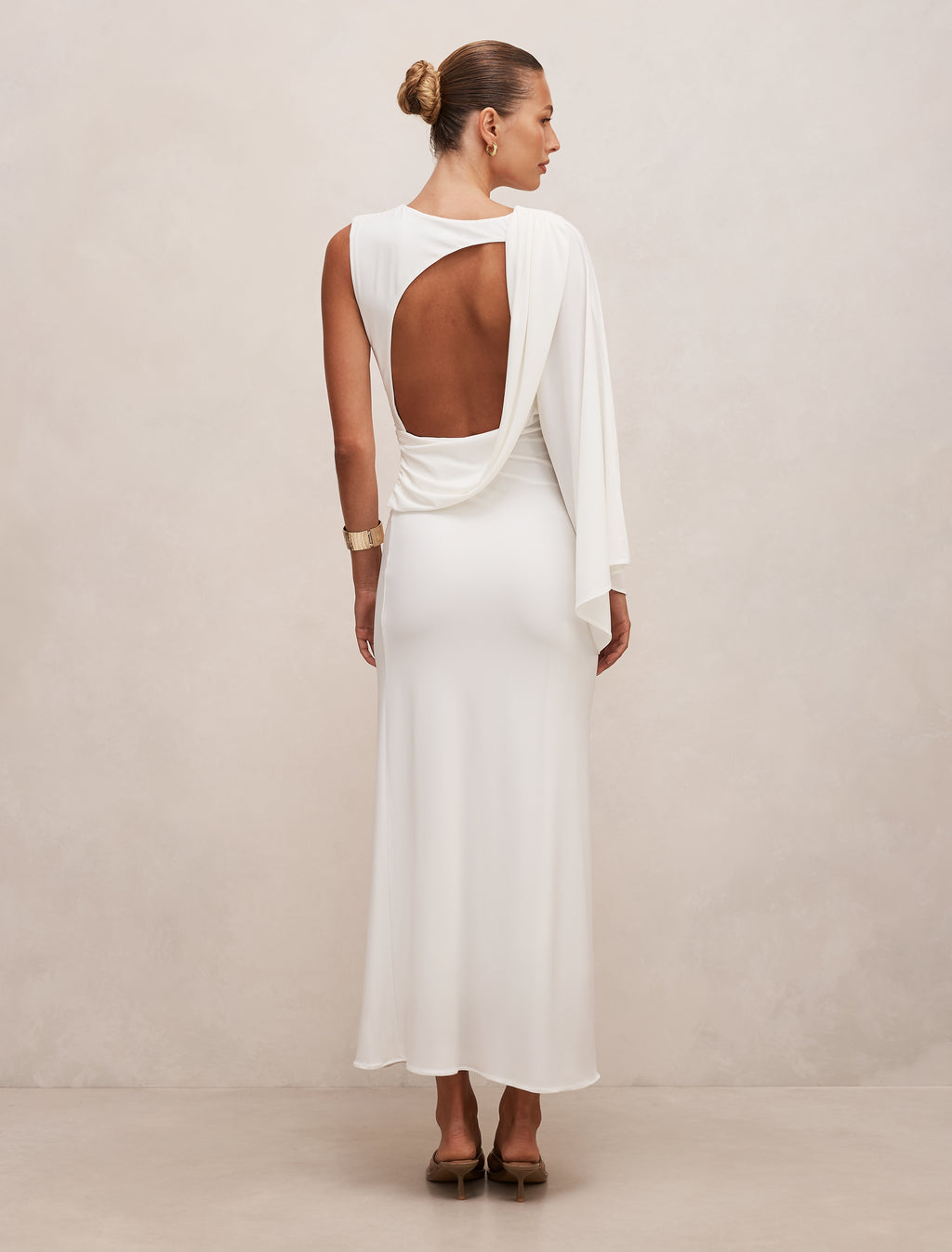 Fleur Cape Shoulder Maxi Dress