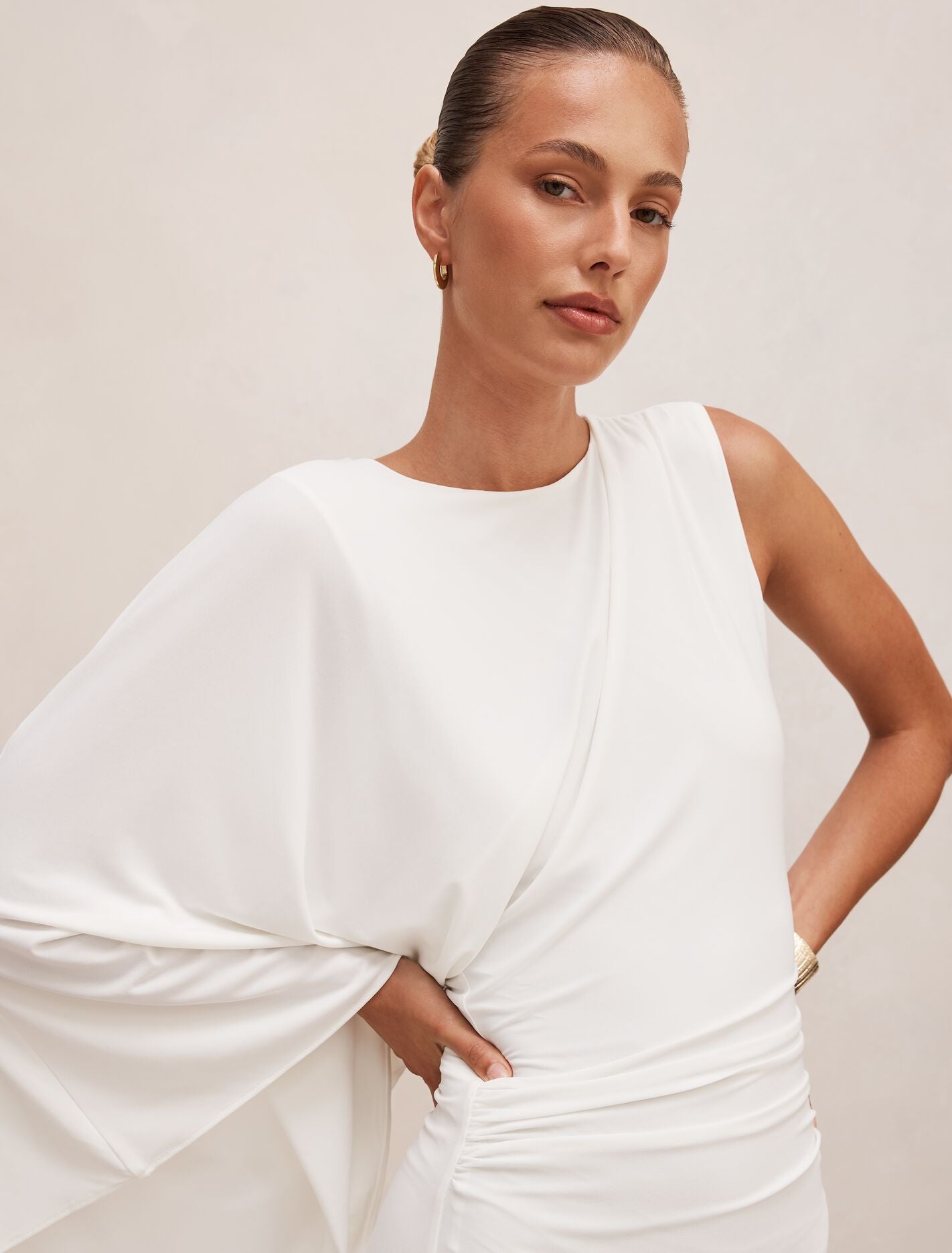 Fleur Cape Shoulder Maxi Dress