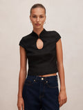 Ayla Keyhole Linen Top