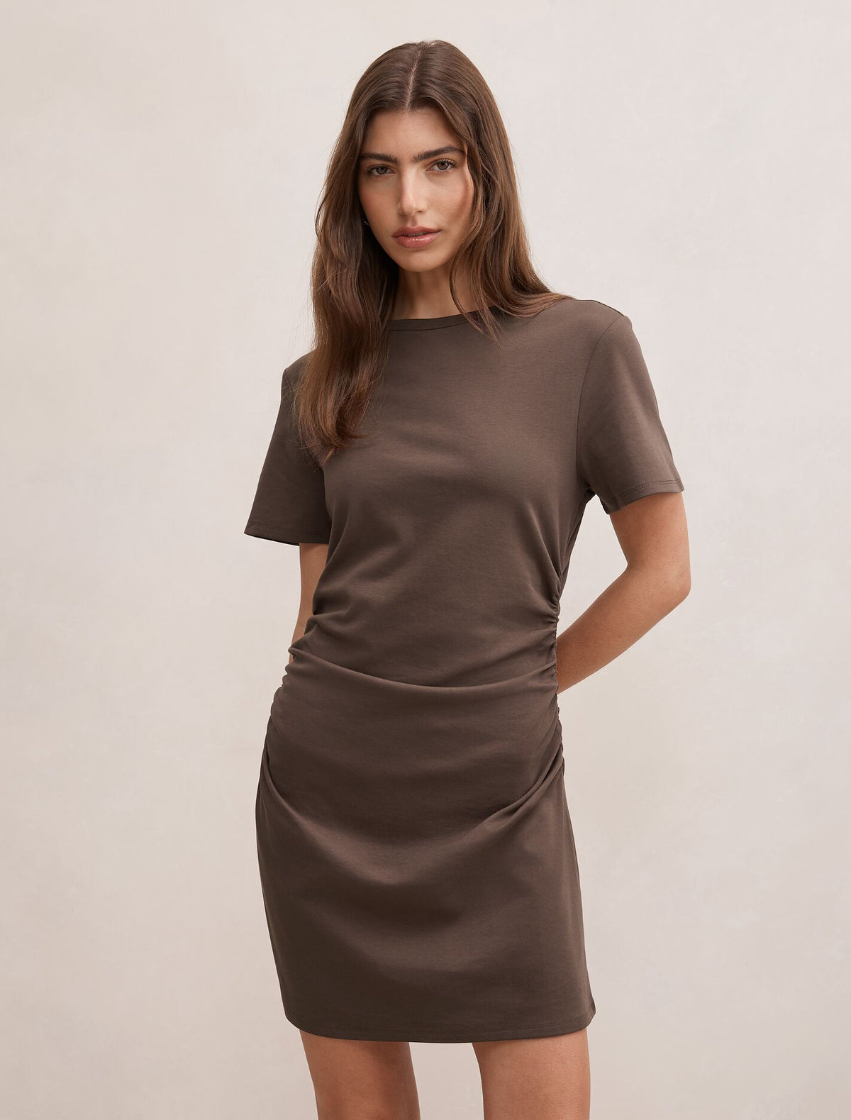 Eloise Cinched T Shirt Brown – Ever New USA