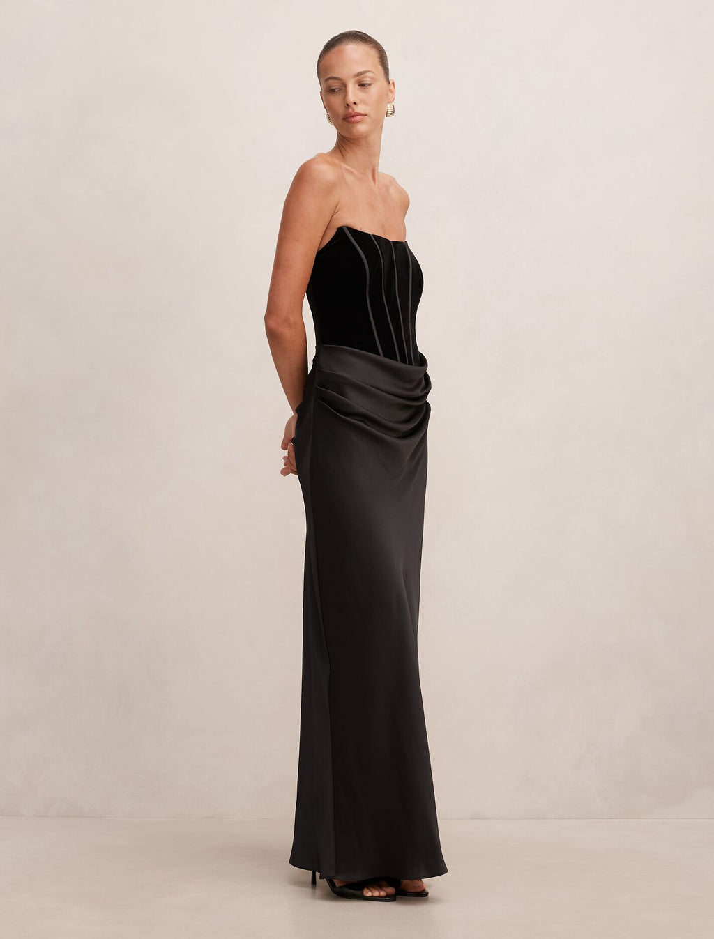 Isra Velvet Corset Maxi Dress