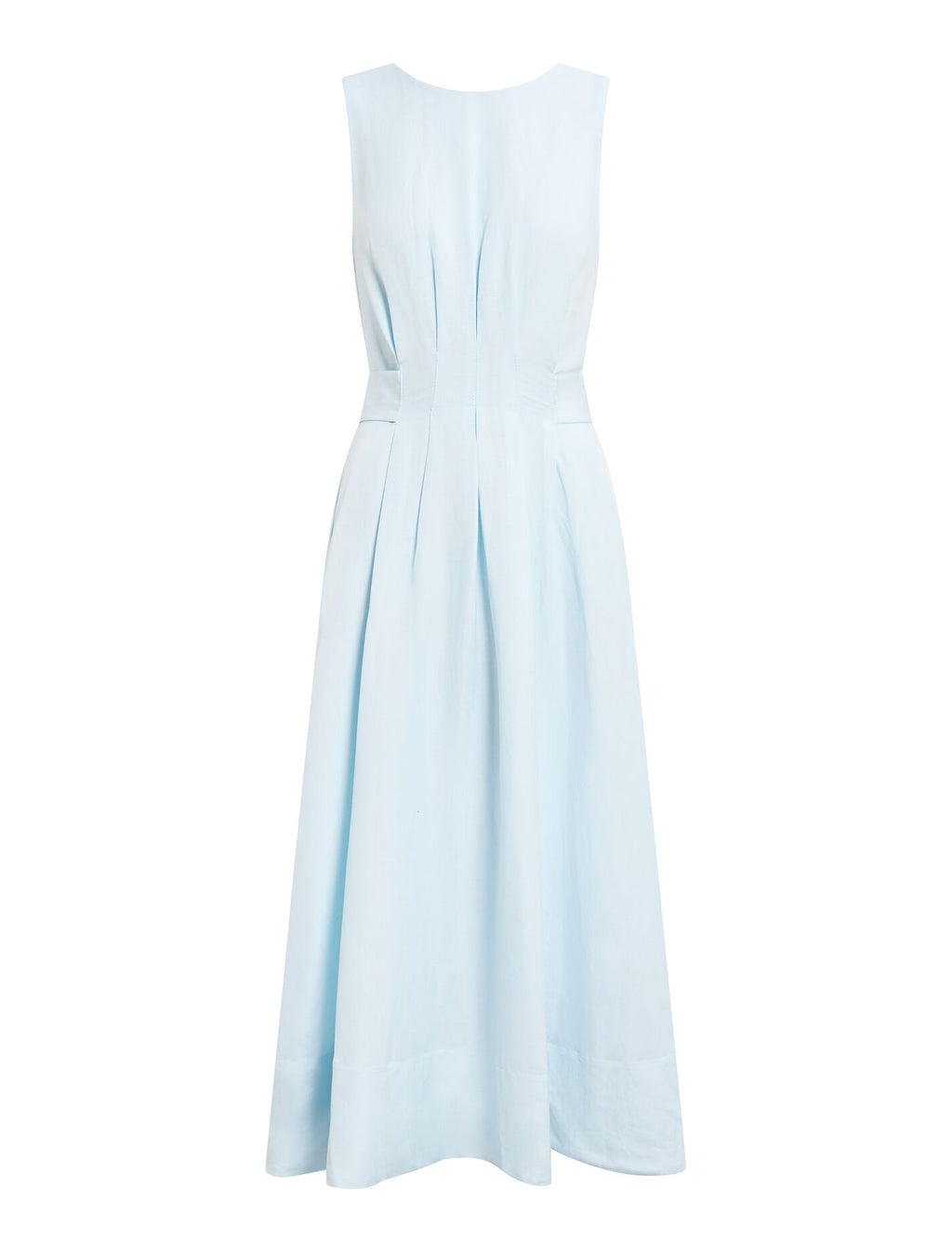 Rosie Linen Sleeveless Tuck Midi Dress
