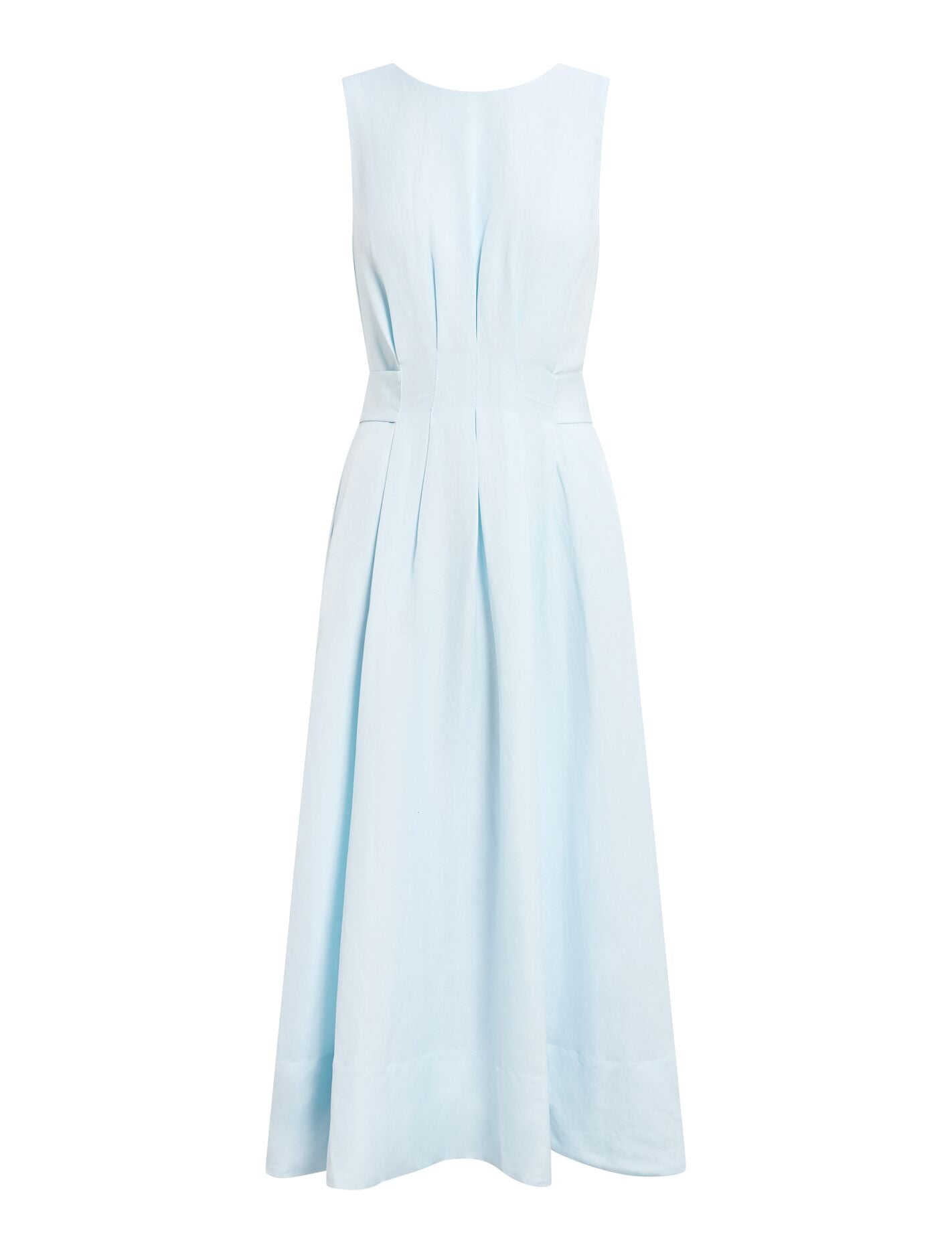 Rosie Linen Sleeveless Tuck Midi Dress
