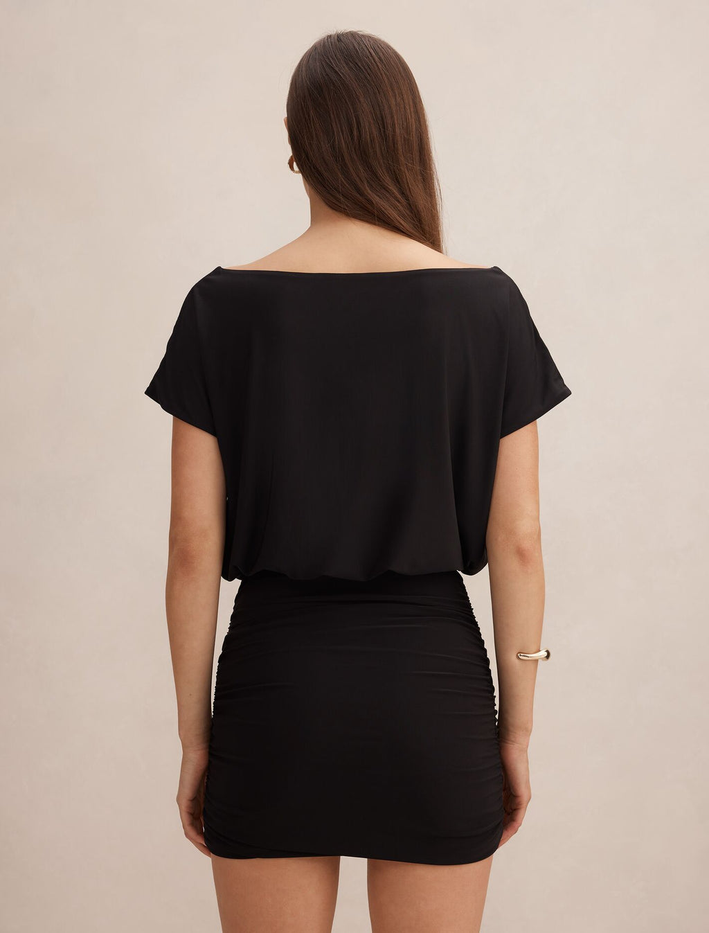 Kiara Tipped Draped Jersey Mini Dress