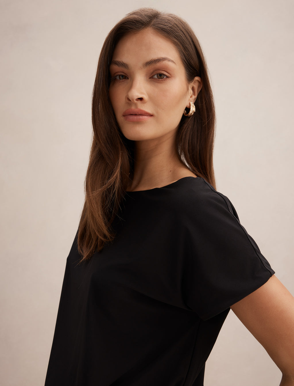 Kiara Tipped Draped Jersey Mini Dress