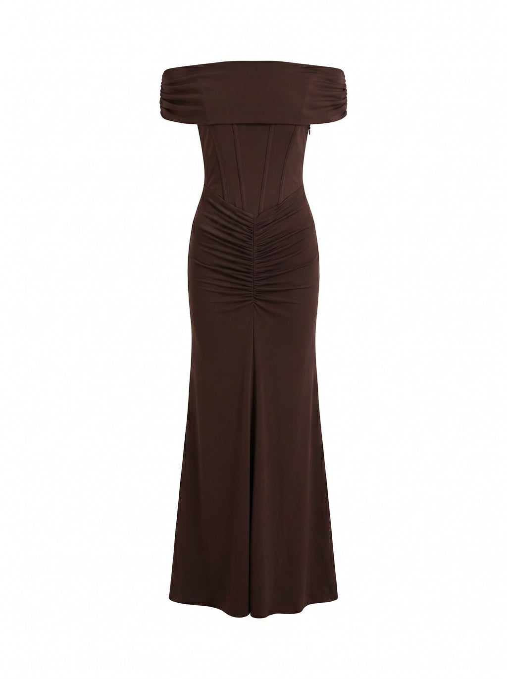 Ania Ruched Bardot Maxi Dress