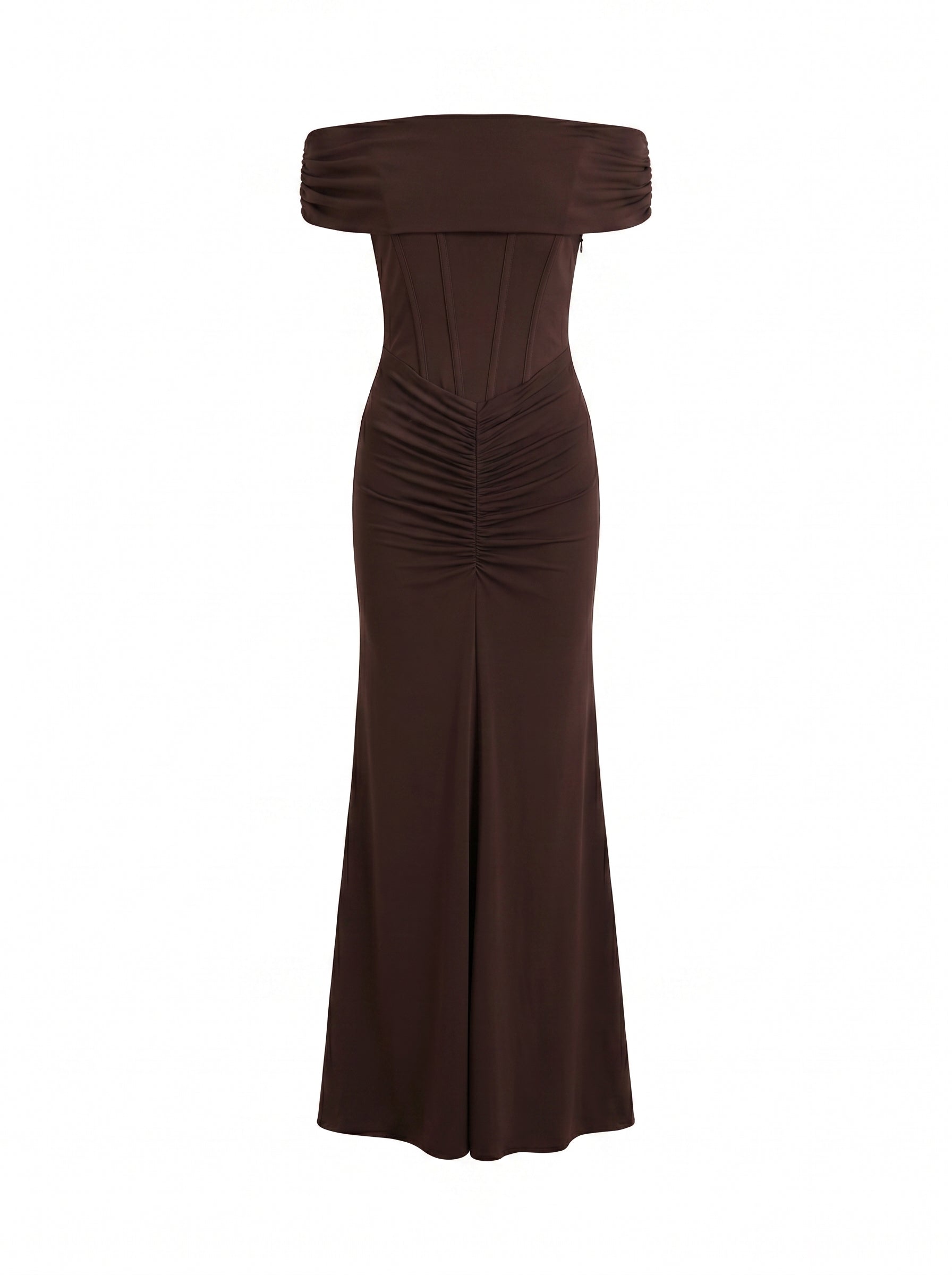 Ania Ruched Bardot Maxi Dress