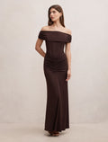 Ania Ruched Bardot Maxi Dress