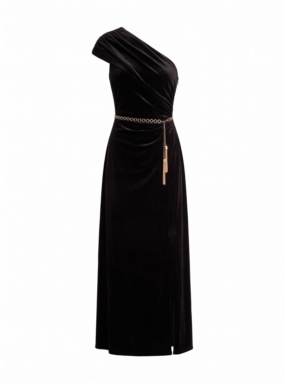 Venita One Shoulder Velvet Maxi Dress