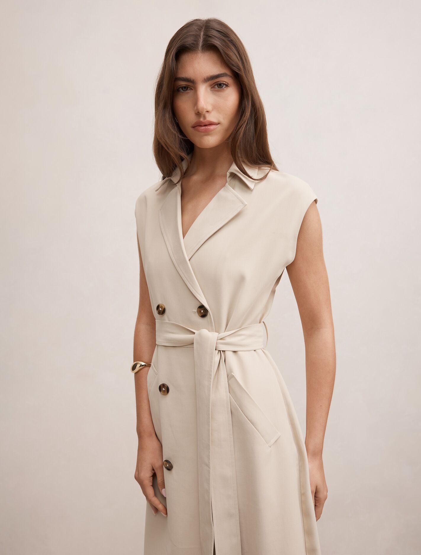 Elsa Sleeveless Trench Midi Dress