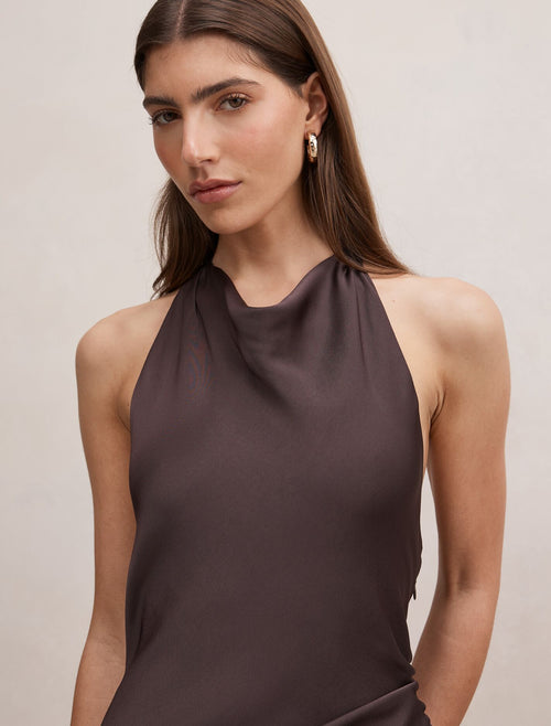 Drew Halter Back Tie Maxi Dress