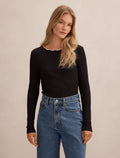Rebecca Scallop Long Sleeve Top