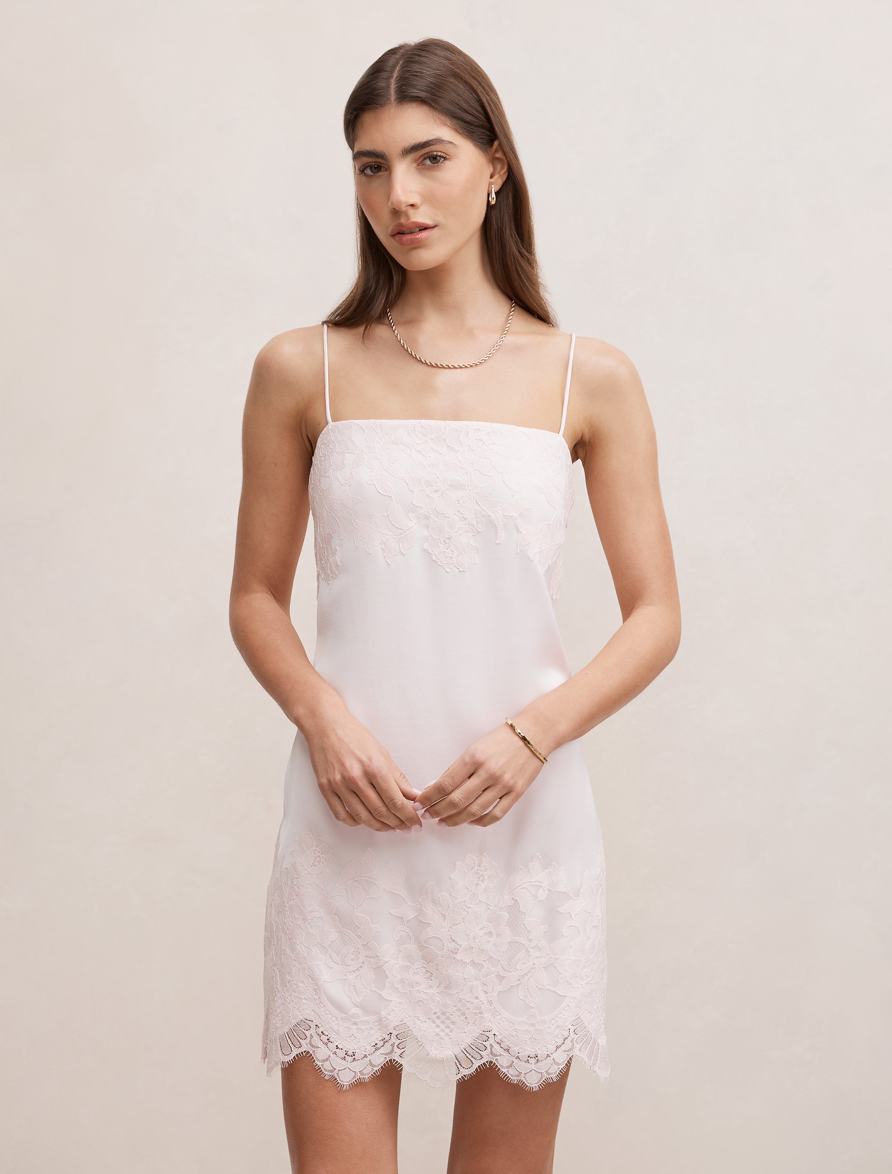 Haven Lace Trim Mini Dress