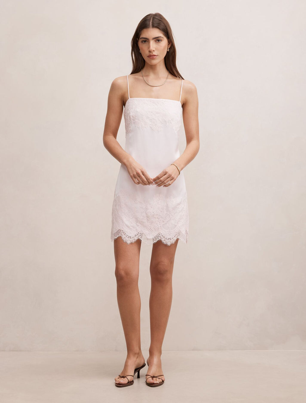Haven Lace Trim Mini Dress