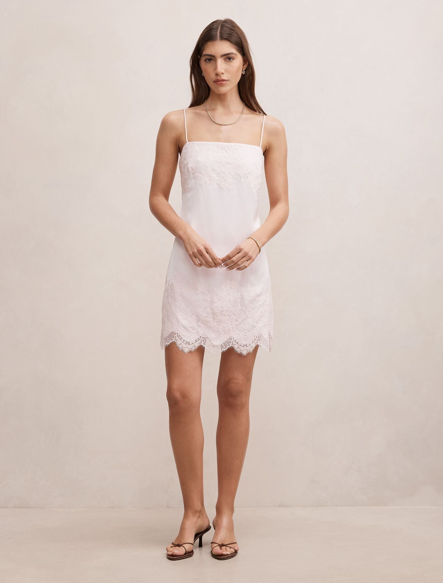 Haven Lace Trim Mini Dress