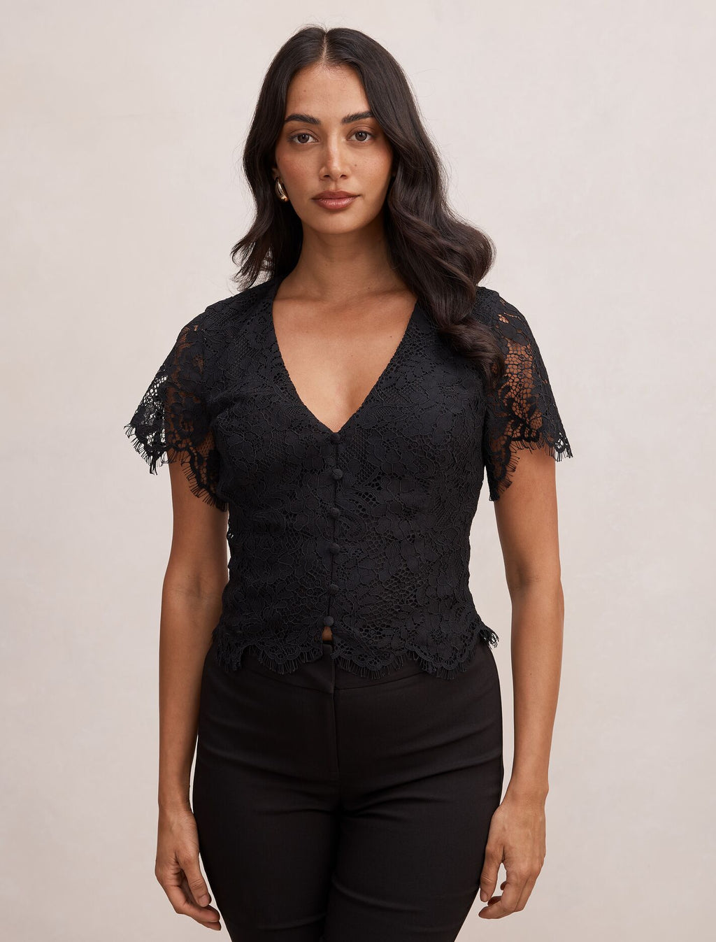 Vienna Lace V-Neck Top