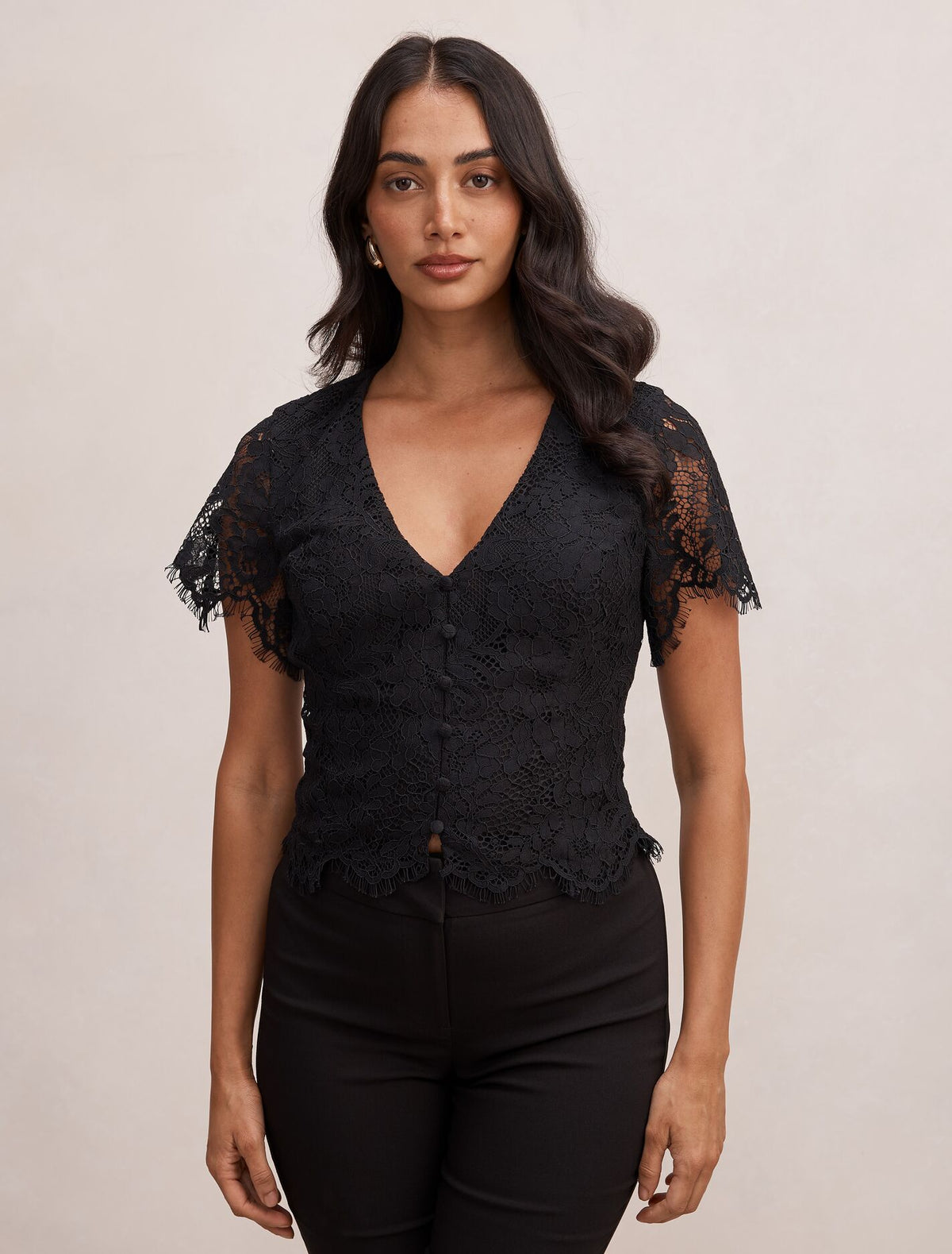 Vienna Lace V-Neck Top