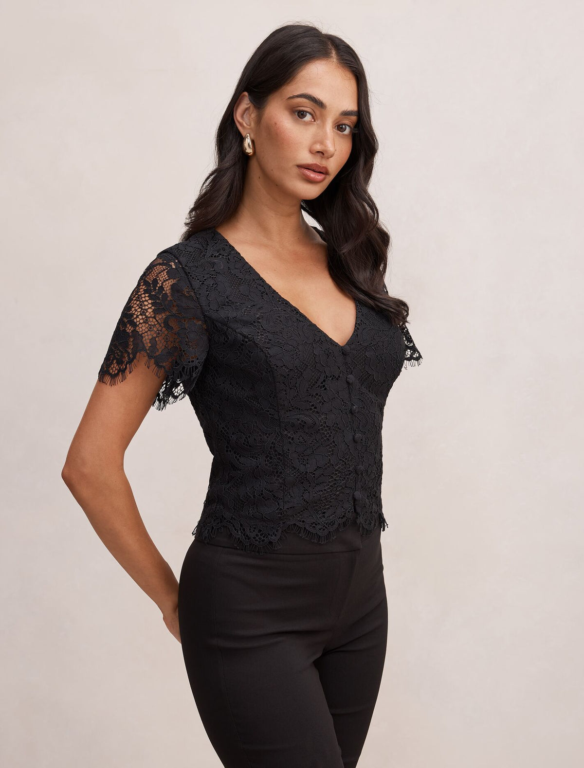 Vienna Lace V-Neck Top