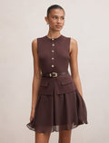 Belle Woven Mix Mini Dress