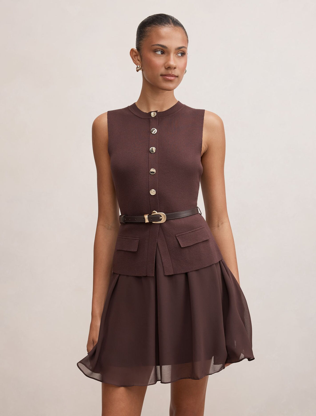 Belle Woven Mix Mini Dress