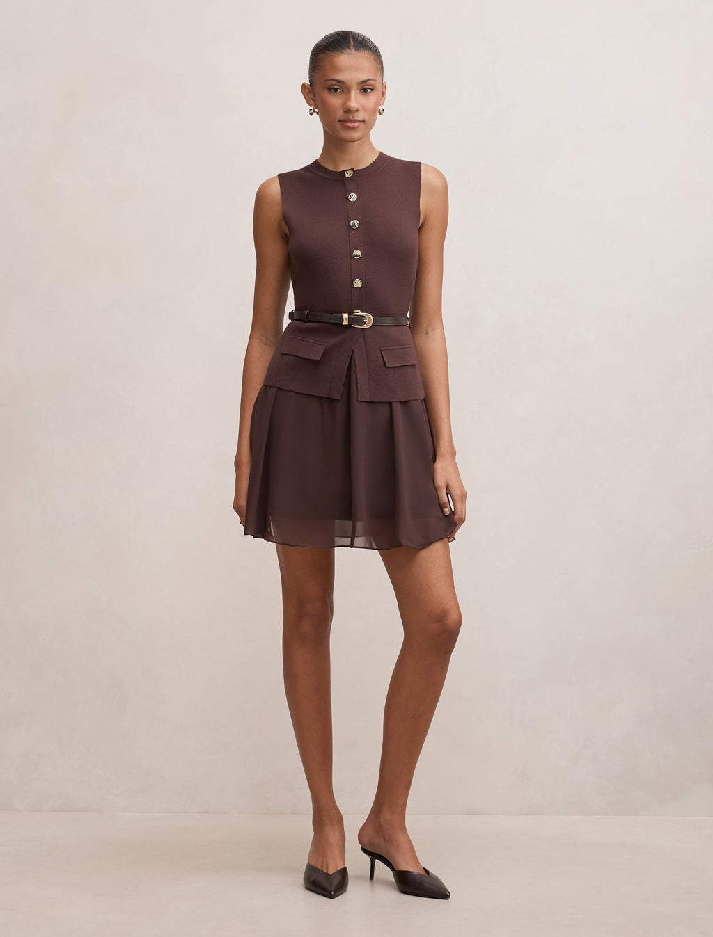 Belle Woven Mix Mini Dress