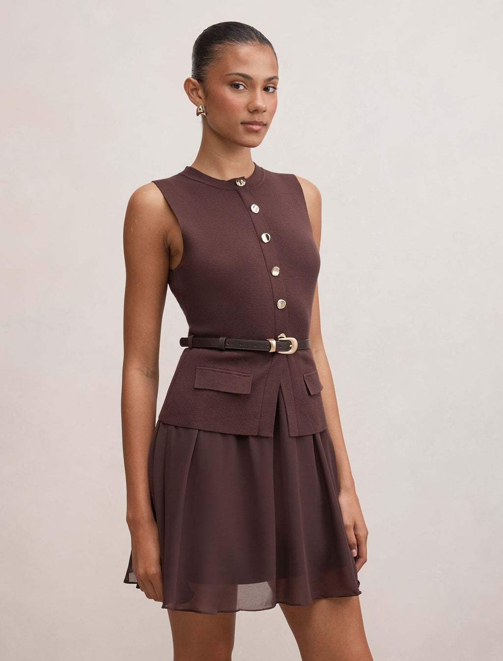 Belle Woven Mix Mini Dress
