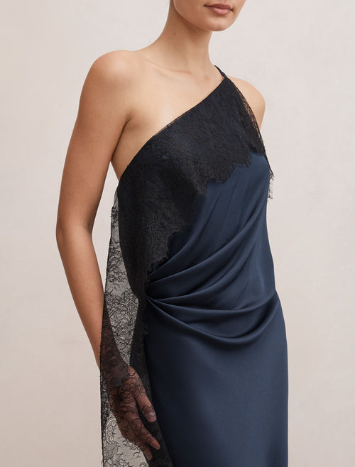 Sylvie Asym Satin Bias Dress