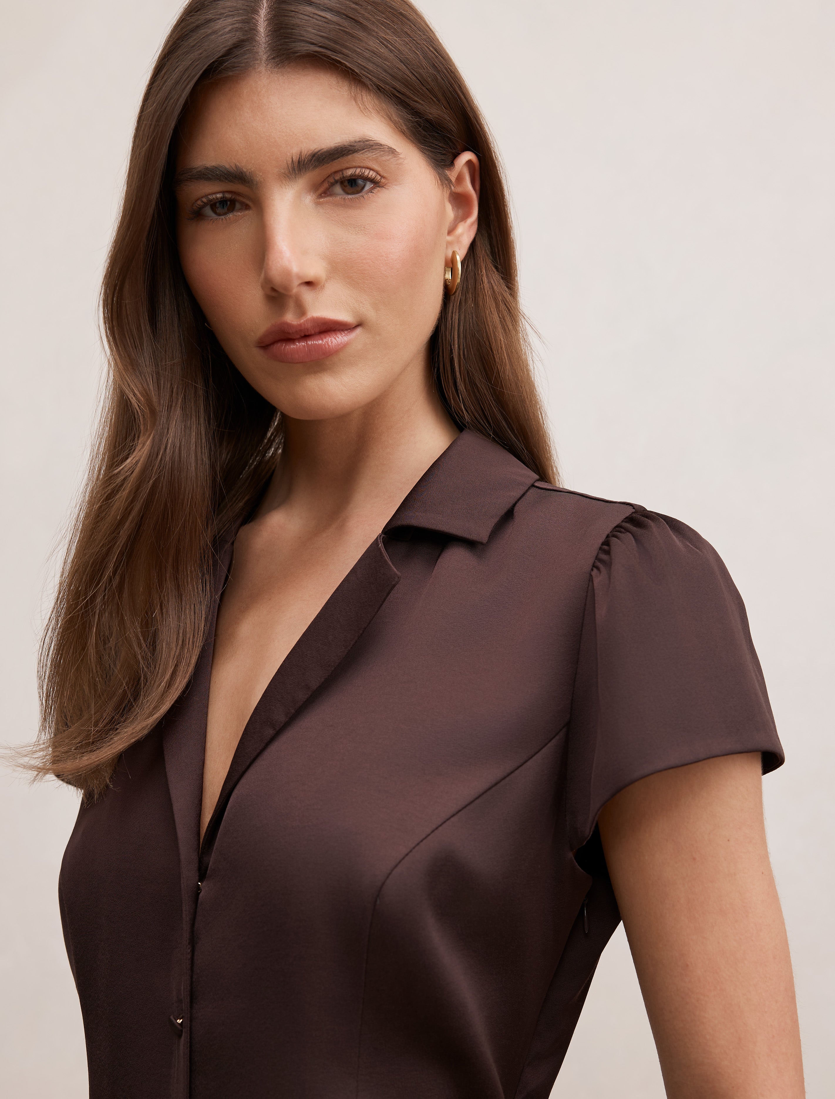 Blair Satin Collared Mini Dress