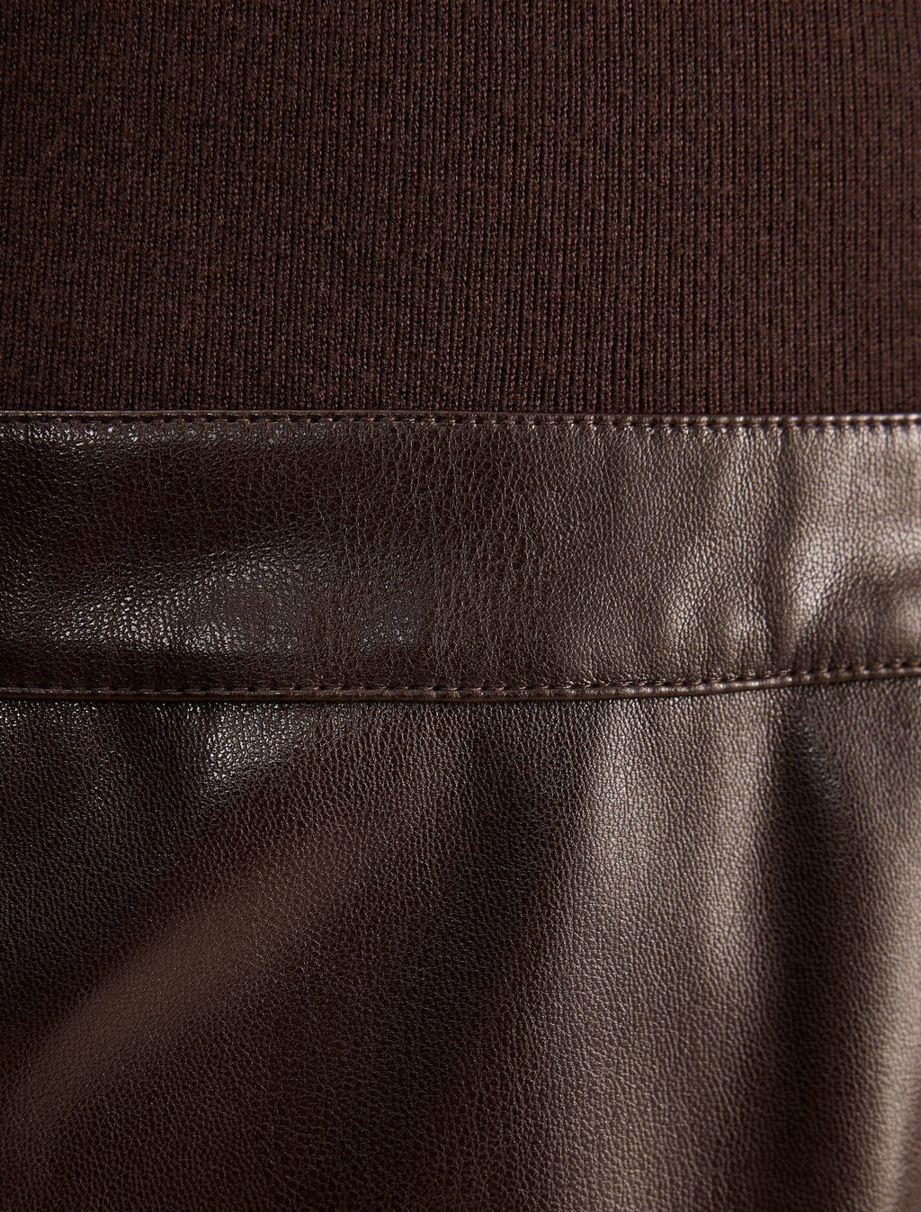 Rae Faux Leather Mixed Knit Mini Dress