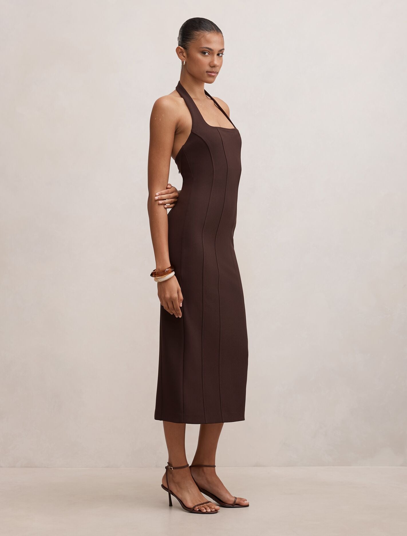 Gina Halter Bodycon Midi Dress