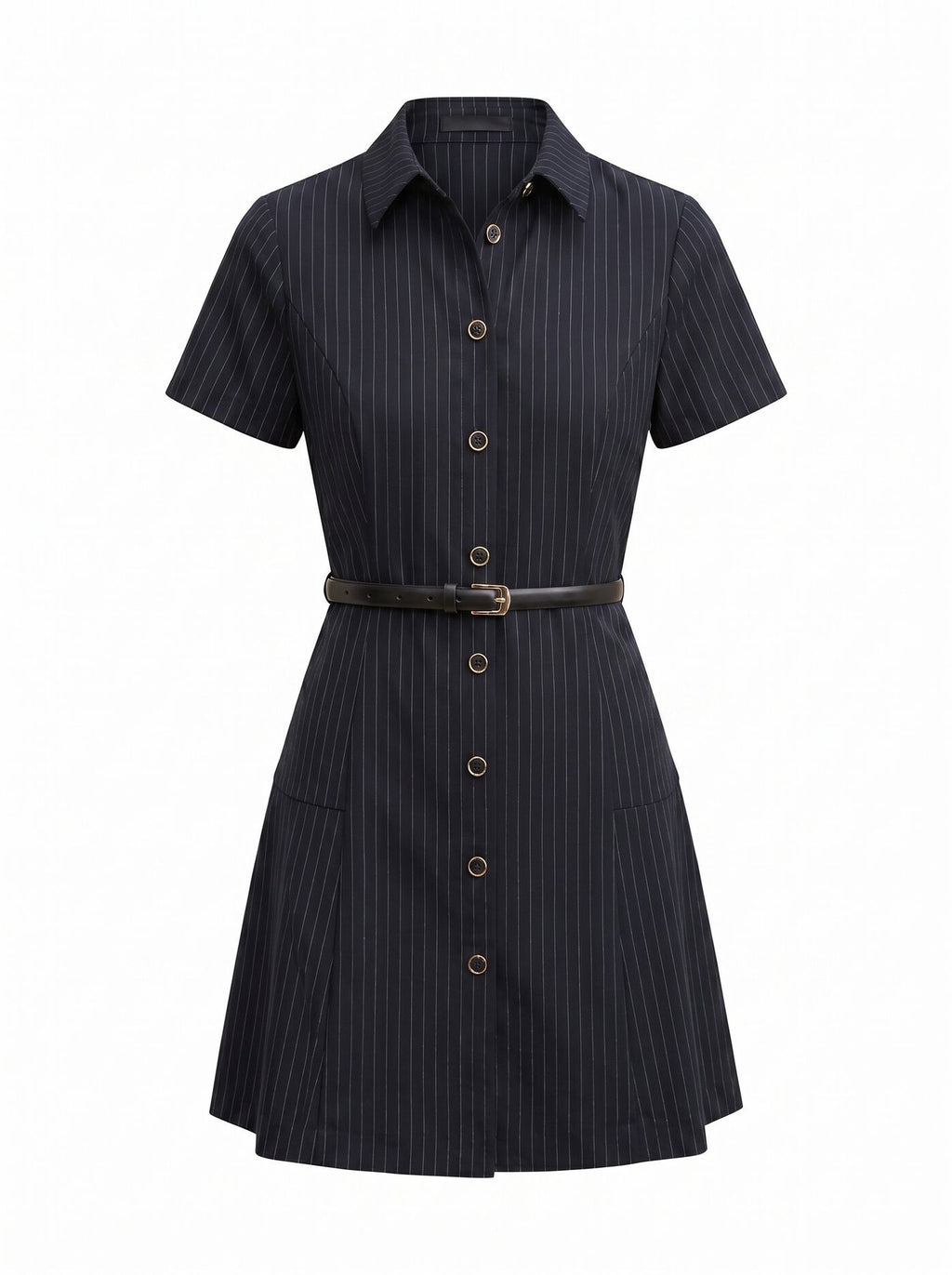 Gigi Pleated Button Down Mini Dress