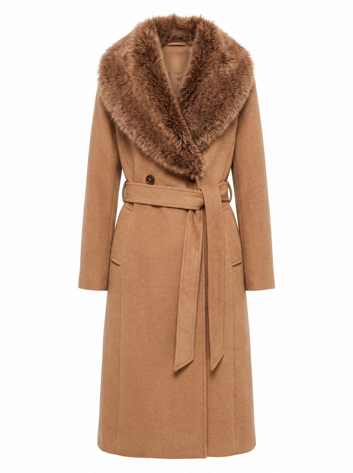 Esme Petite Faux Fur Collar Coat