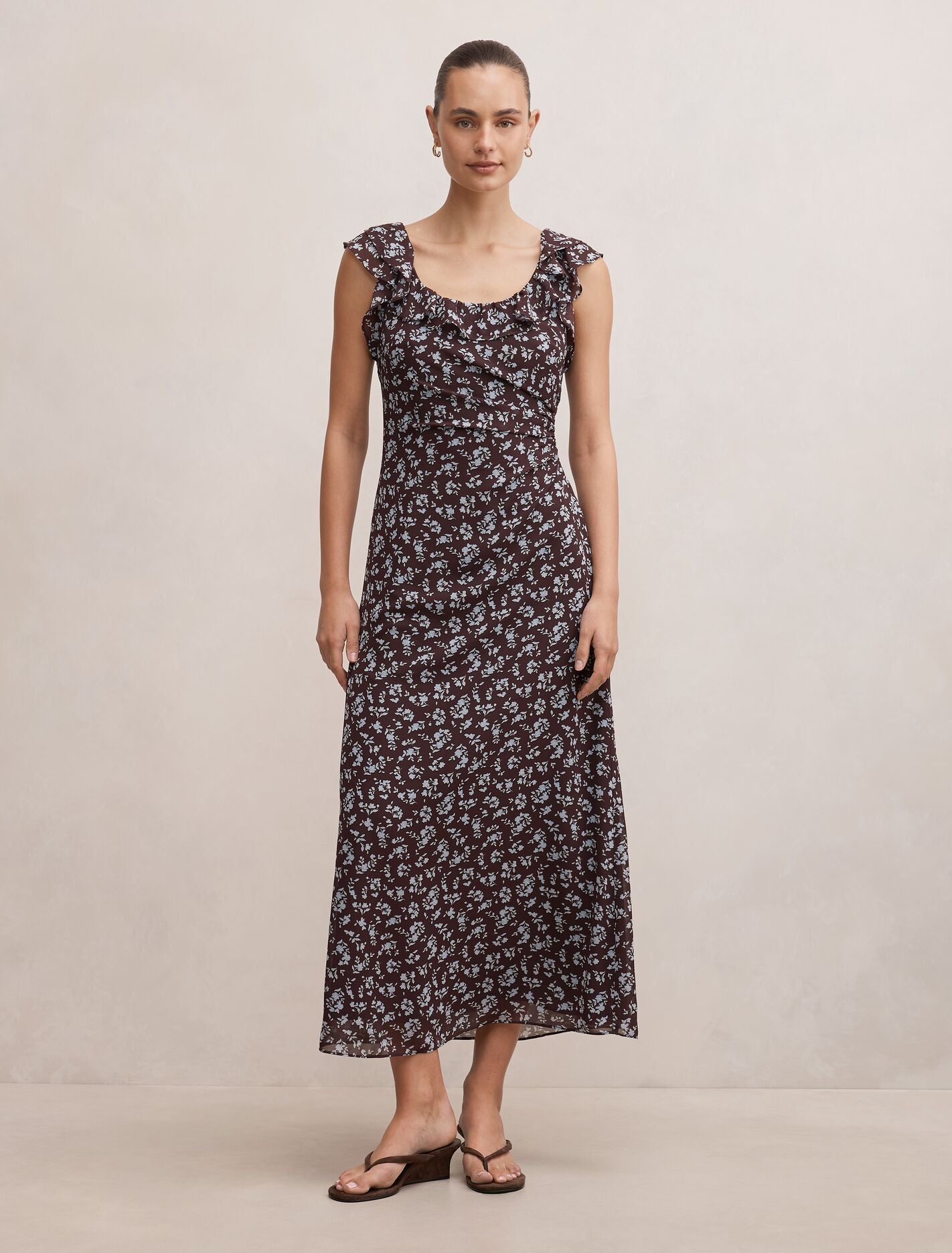 Paige Ruffle Midi Dress