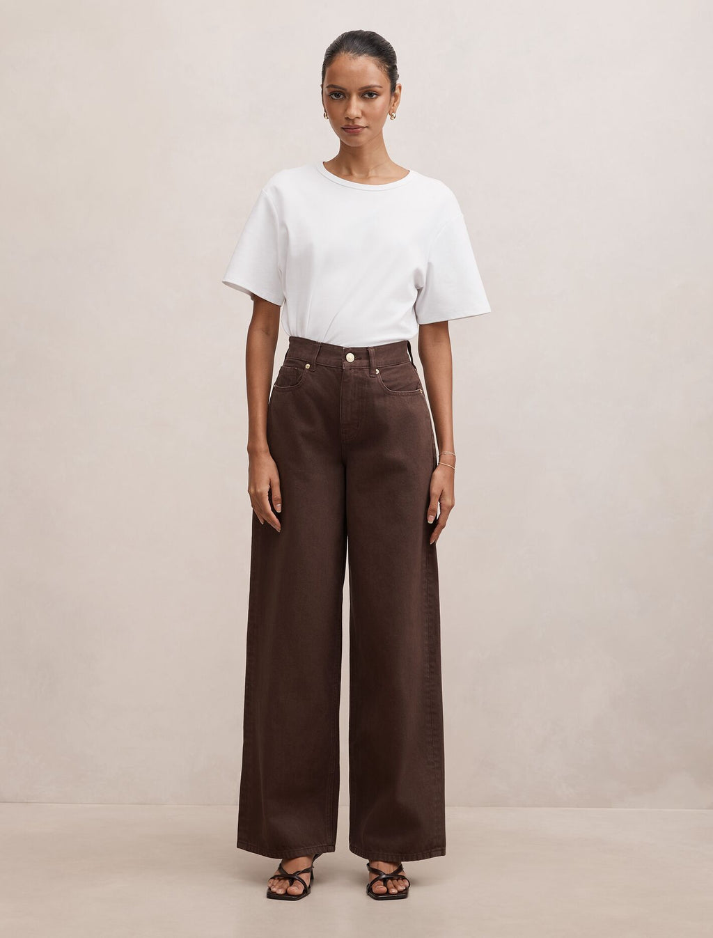 Gia Petite High Rise Wide Leg Jean