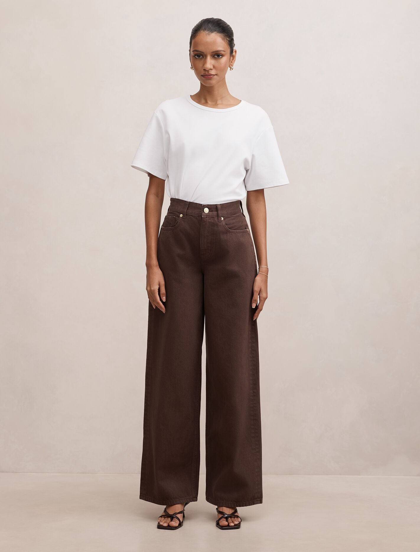 Gia Petite High Rise Wide Leg Jean