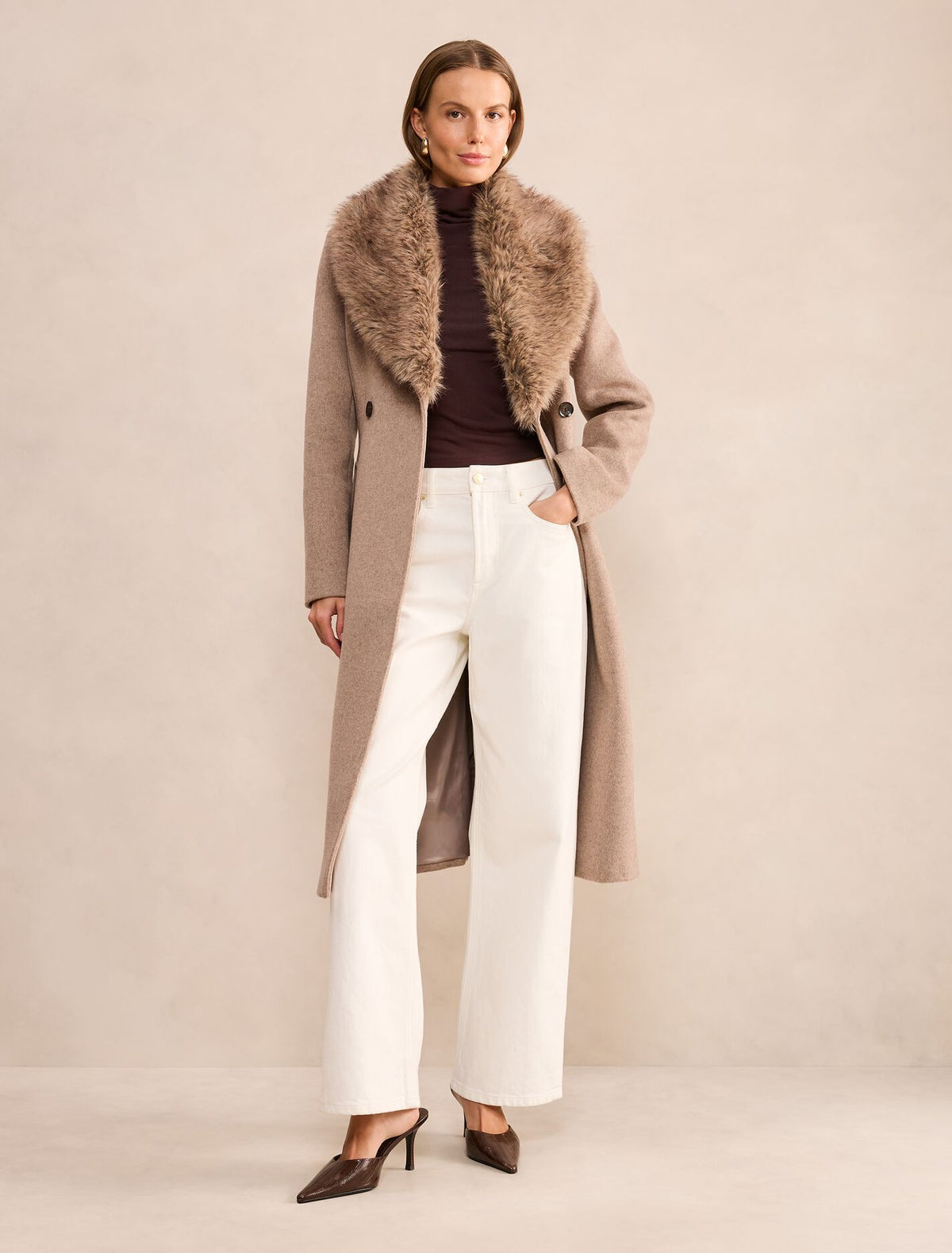 Esme Faux Fur Collar Coat