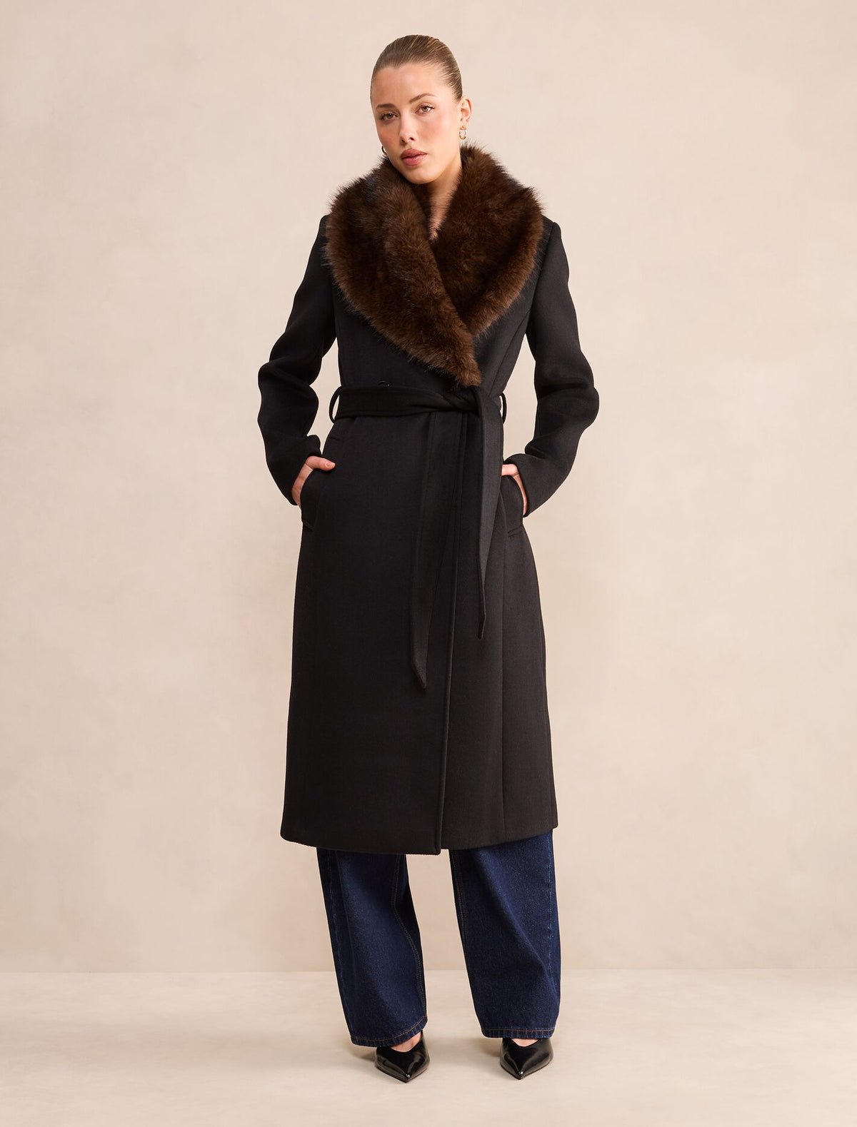Esme Faux Fur Collar Coat