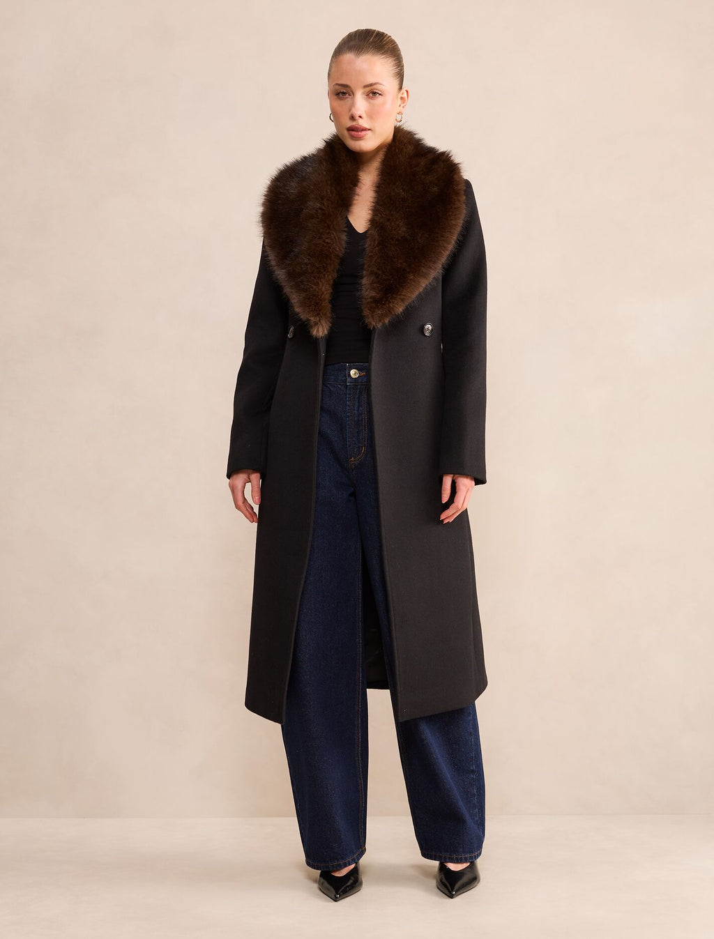 Esme Faux Fur Collar Coat