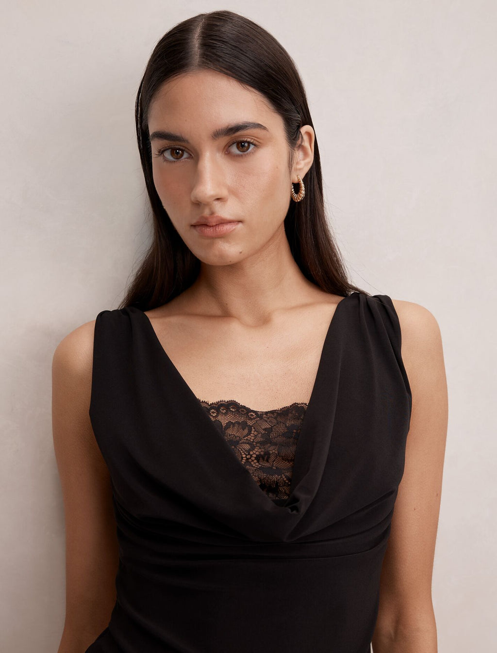 Hope Layered Lace Cowl Top
