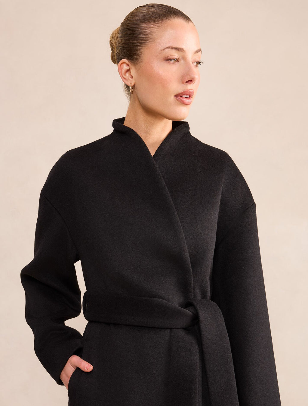 Courtney Curved Funnel Neck Coat
