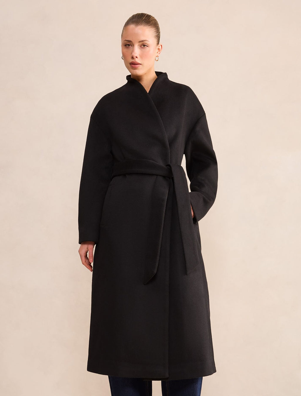 Courtney Curved Funnel Neck Coat