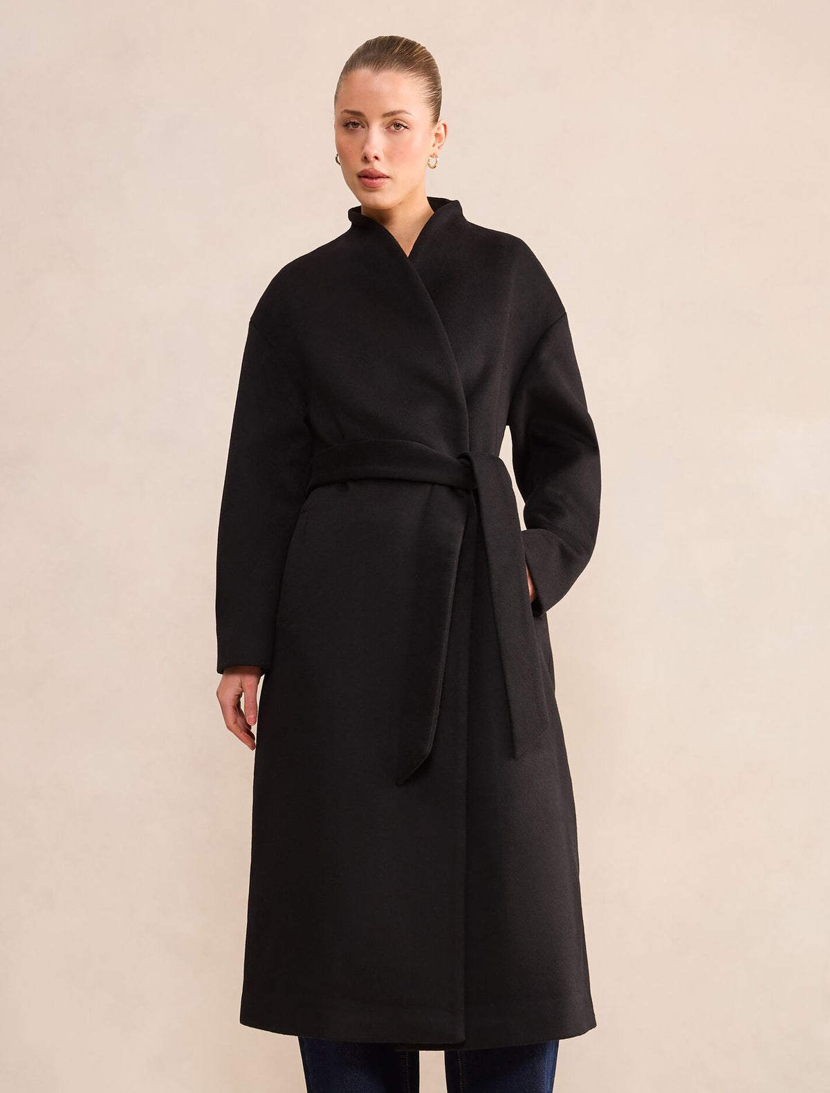 Courtney Curved Funnel Neck Coat