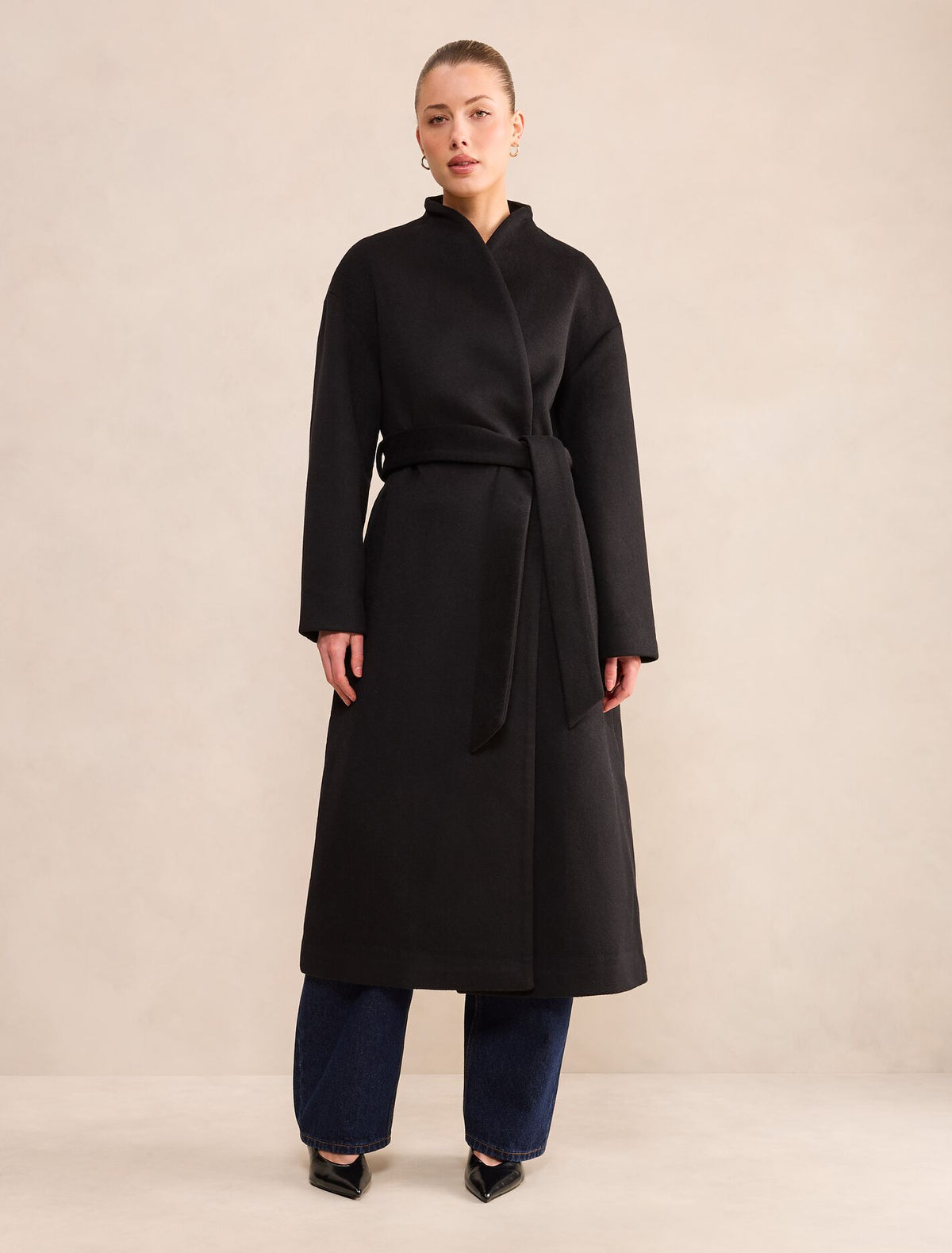 Courtney Curved Funnel Neck Coat