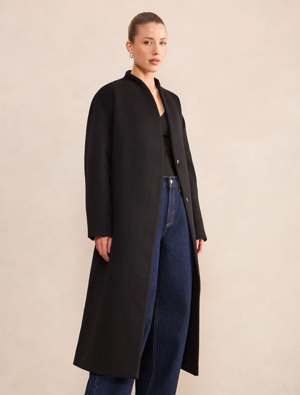 Courtney Curved Funnel Neck Coat