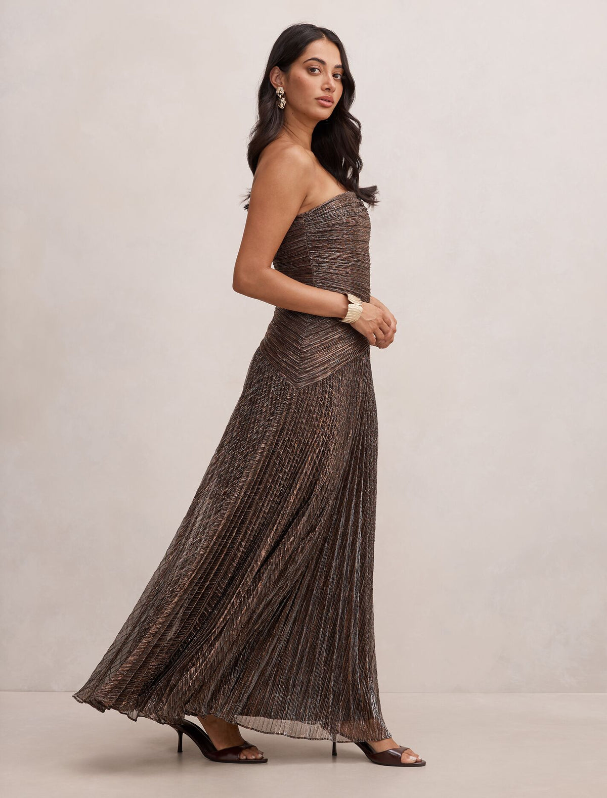 Sofia Strapless Plisse Maxi Dress